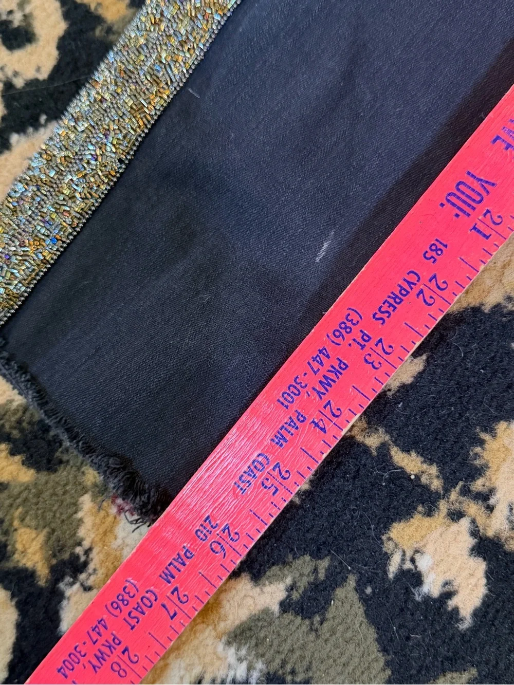 Mother black denim high rise straight leg sequin side ankle jeans